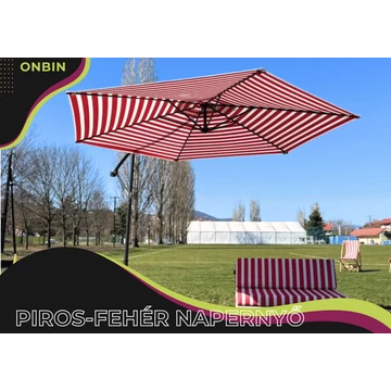 Piros-Fehér csíkos Napernyő 305 cm