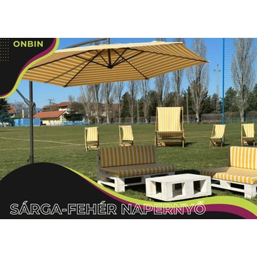 Sárga-Fehér csíkos Napernyő 305 cm