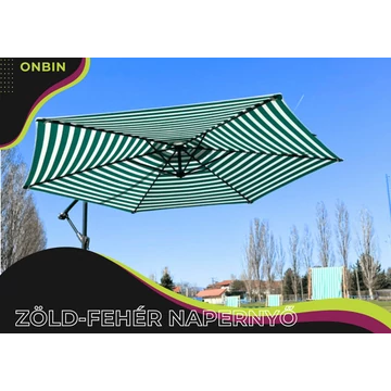 Zöld-Fehér csíkos Napernyő 305 cm