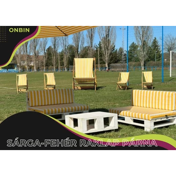 Raklap Kanapé Sárga - Fehér csíkos