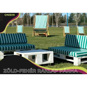 Raklap Kanapé Zöld - Fehér csíkos