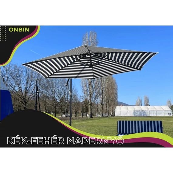 Kék-Fehér csíkos Napernyő 305 cm