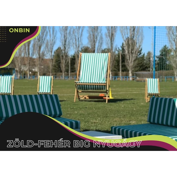 BIG nyugágy zöld–fehér csíkos bérlés rendezvényre – 1. nézet