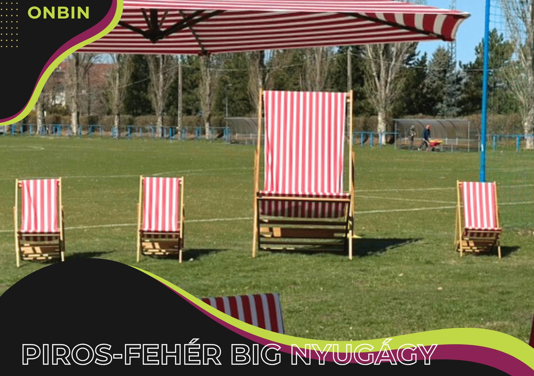 BIG Nyugágy Piros-Fehér csíkos